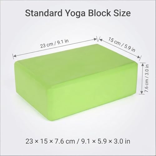 High Density EVA Foam Yoga Block Support and Stability for Stretching, Workout, Pilates at Home and Gym - color: Green