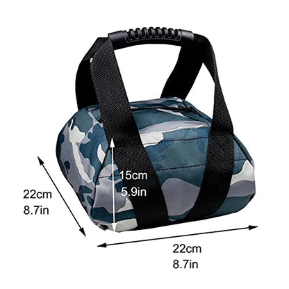 Camouflage Weightlifting Training Sandbag Kettlebell Sandbag, Adjustable Canvas Soft Sand Bag with Handles, Weightlifting Dumbbell for Home Training Fitness Yoga Workout