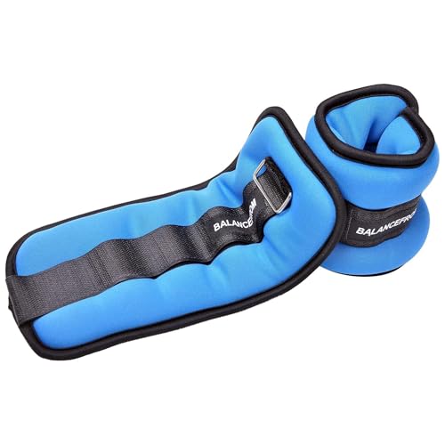 Fitvids Fully Adjustable Ankle Wrist Arm Leg Weights, Multiple Sizes - style: 2 lbs each (4-lb pair), Blue