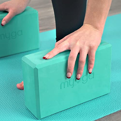 MYGA Yoga Block,Lightweight EVA Foam Yoga Brick,High Density Non-Slip Block for Yoga Poses, Pilates, Balance and Flexibility - color: Turquoise