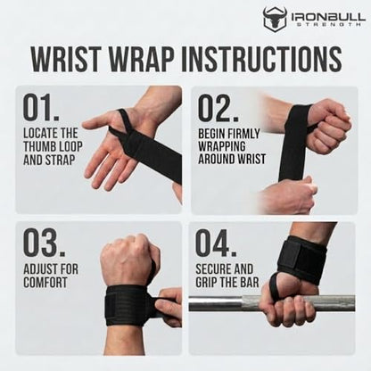 Wrist Wraps for Weightlifting (USPA & IPL Approved) - 18” Premium Quality Wrist Straps for Weightlifting - Weight Lifting Wrist Wraps with Thumb Loop - Best Gym Wrist Wraps for Lifting Weights, Curls & Dips - Lifting Wrist Wraps for Bench, Powerlifting &
