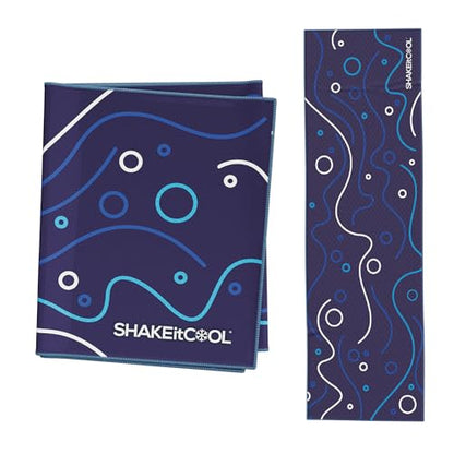 Extended Size Cooling Towel – Be Cool in Style - Heat Relief, Soft, Lightweight, Sun Protection, Easy Clean - Perfect for Biking, Hiking, Running, Yoga, Golf, Gardening - Swim Bubble M - color: Swim Bubble