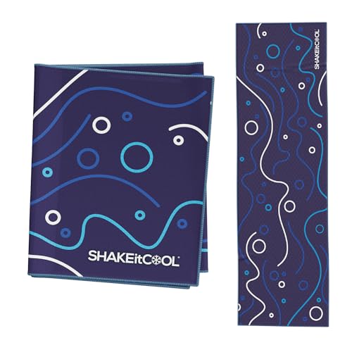 Extended Size Cooling Towel – Be Cool in Style - Heat Relief, Soft, Lightweight, Sun Protection, Easy Clean - Perfect for Biking, Hiking, Running, Yoga, Golf, Gardening - Swim Bubble M - color: Swim Bubble