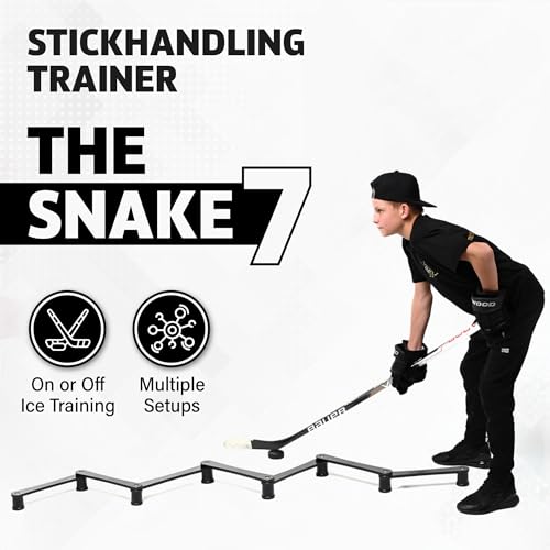 ACE HOCKEY The Snake Stickhandling Trainer – Adjustable Hockey Training Aid for Puck Control, Quick Hands, Reaction Time & Coordination – Snake 5, Snake 7 & Elevated Styles - style: Snake 7