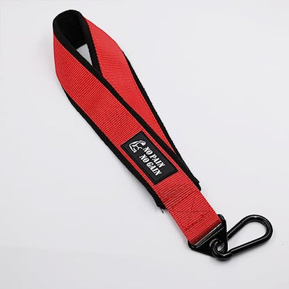 Arm Wrestling Training Strap Belt Hand Grip Arm Finger Forearm Exerciser Strengthener for Cable Machine and Free Weight - color: red strap only (not include loading pin)
