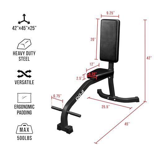 Valor Fitness Upright Stationary Weight Bench – Shoulder Press Bench for Strength Training, Arms, Biceps, Triceps, and Home Gym Workouts - color: DG-2K Black