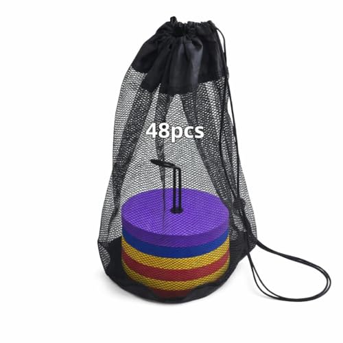 Japard Flat Cones, 48 Pcs 6 Inch Spot Markers, Flat Soccer Cones for Training, Field Court Markers, Soccer Disc, Practice Cones, Training Equipment, Agility Practice, Football