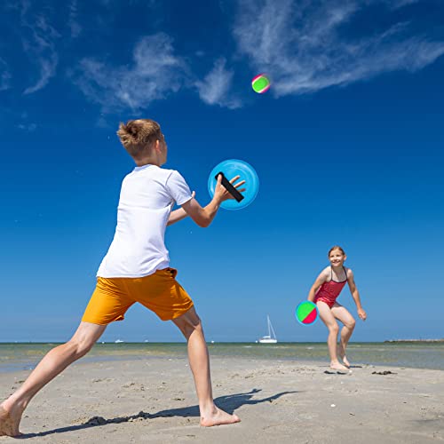 Toss and Catch Ball Game Outdoor Toys for Kids Yard Games Beach Toys Outside Games for 3 4 5 6 7 8 9 10 Year Old Boys Girls (Upgraded) - style: 4 Paddles 4 Balls