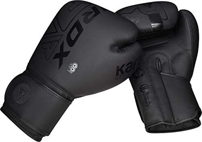 RDX Boxing Gloves, Pro Training Sparring, Maya Hide Leather, Muay Thai MMA Kickboxing, Men Women Adult, Heavy Punching Bag Focus Mitts Pads Workout, Ventilated Palm, Multi Layered, 8 10 12 14 16 18 Oz - color: BLACK, size: 12 OZ