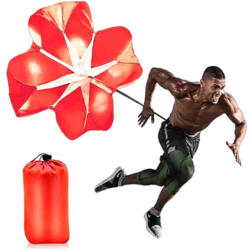 Running Speed Chute Resistance Parachute 56 inch Powerchute Umbrella Training Sprint Power Soccer Trainer for Runner, Football, Soccer Drilling