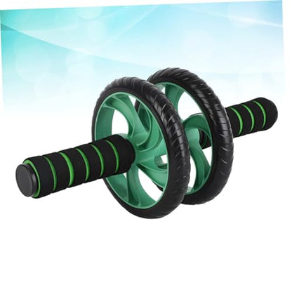 Dual-wheel Ab Roller for Core Strength with Non-slip Handles Stable Abdominal Exercise Device for Weight Loss and Fitness Training Lightweight Home Gym Equipment in Green