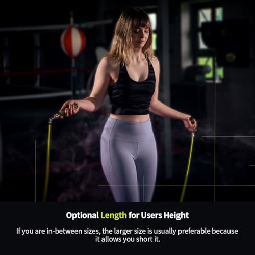 HEREROPE 1/4LB Weighted Jump Rope for Speed, Cardio, Boxing & Workout, Skipping Rope with Ball-bearing, Comfortable & Ergonomic Grip, Tangle Free Cable, Jump Ropes for Men Women Fitness