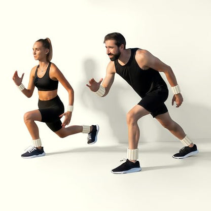 Upgraded Magnetic Ankle Weights & Wrist Weights 2 Pack (1.1 lbs Each), Silicone Waterproof Non-Slip Adjustable Wrist/Ankle Weights for Women Men, Portable Fashion Fitness Weights for Jogging Yoga Pilates Swimming HIIT, Ideal Workout Gift