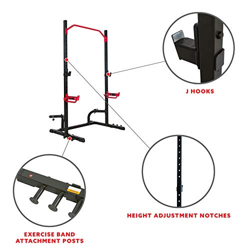 Sunny Health & Fitness Multifunctional Strength Training Home Gym – Complete Workout Equipment with Training Attachments, Optional Squat Stand, Power Rack Cage, Adjustable Incline Bench - style: Premium Rack