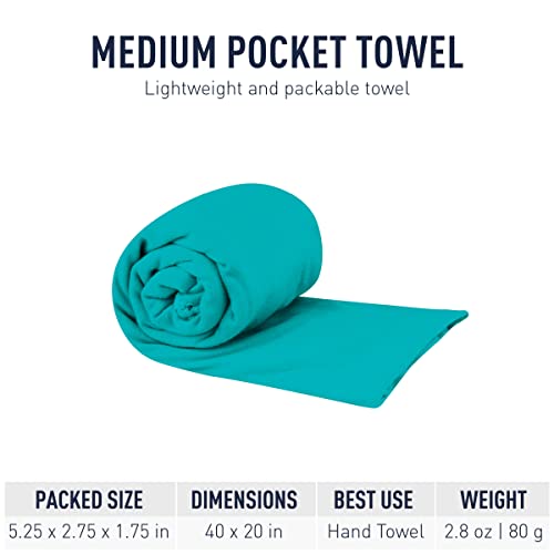 Sea to Summit Portable Pocket Towel for Camping, Gym, and Travel