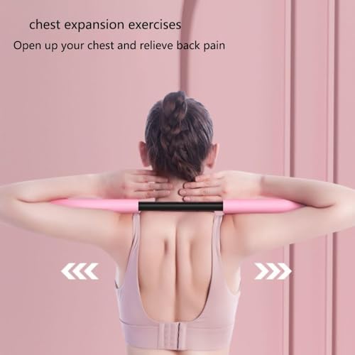 Yoga Stick,Adult Kids Adjustable Steel Body Pole Open Shoulder Beauty Back Hump Posture Correction Shaping Yoga Fitness Stick (Green)