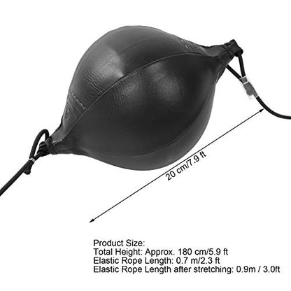 Double End Punching Ball, Punching Ball Inflatable Boxing PU Pear Muay Thai Punch Bag for Punching Exercise and Hand Eye Coordination Training