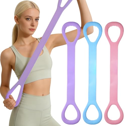 Figure 8 Exercise Bands,8 Shaped Resistance Band,Set of 3 Resistance Bands for Arms with Handles for Working Out,Arm,Back,Leg,Shoulder Training Elastic Ropes,Therapy, Pilates, Home Workout Equipment