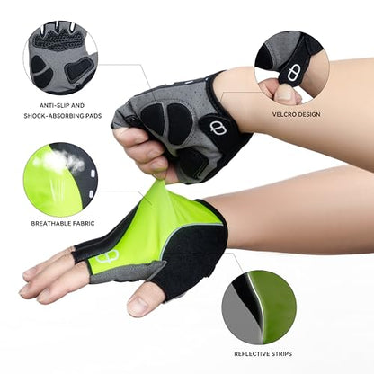 DA--Workout Gloves for Men and Women, Exercise Gloves for Weight Lifting, Cycling, Gym, Training, Breathable and Snug fit-Fluorescent Red - size: Middle