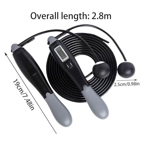 Jumping Rope - Skipping Rope with Counter | Digital Jump Rope with LCD Display | Electronic Counting Skipping Rope | Adjustable Men Jump Rope | Gym Accessories | Cordless Rope for Fitness Exercise
