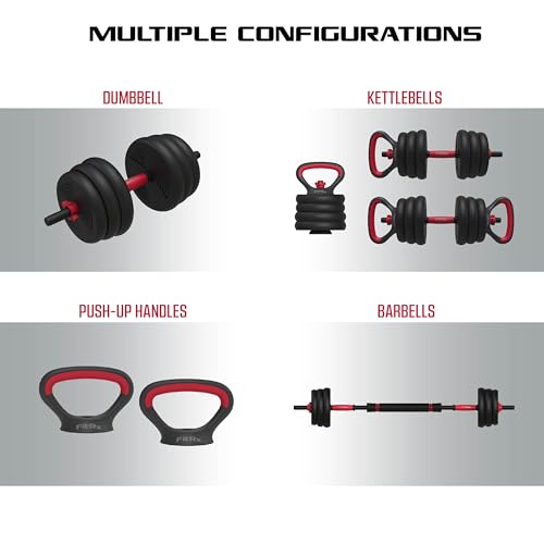 SmartBell Gym, 60 lbs. 4-in-1 Adjustable Interchangeable Dumbbell, Barbell, and Kettlebell Weight Set, Black