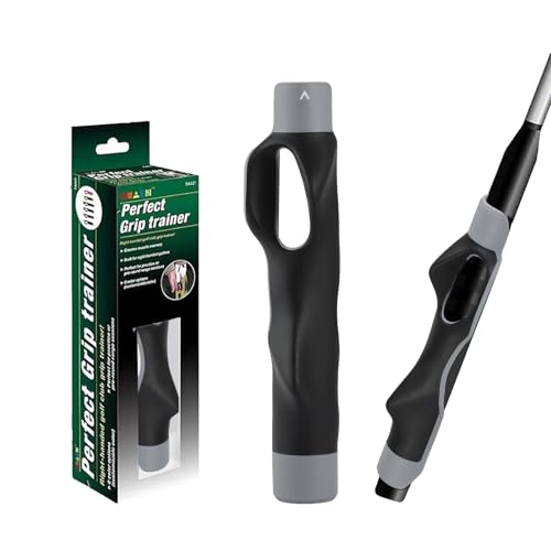 Golf Grip Trainer – Correct Hand Placement Training Aid to Improve Swing Consistency & Muscle Memory, Easy-On Golf Practice Tool #Grey