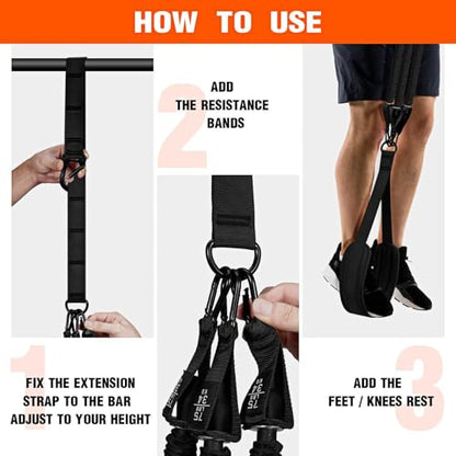 Pull Up Assist Bands Set of 4 Bands 300 Lbs - color: Black