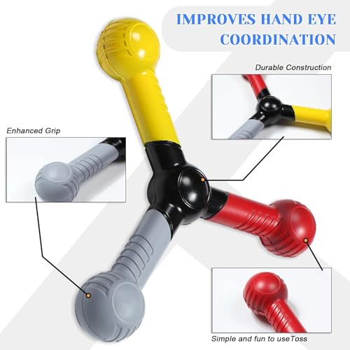 MUSKULO MONSTRO 5 PCs Reaction Speed Training Tools Kit, 1 Hand Eye Coordination Stick, 4 Rubber Reaction Balls, Improve Reflex, Agility and Focus for Sports, Exercise and Fun for All Ages