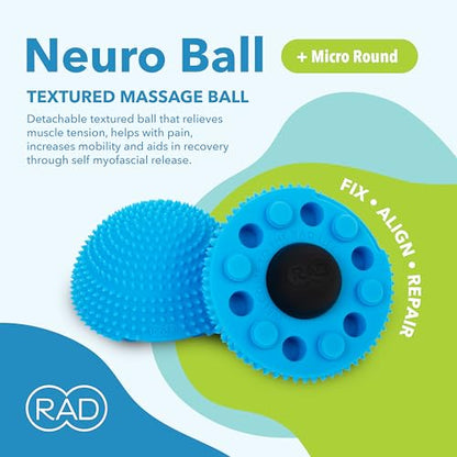 RAD The Original Neuro Ball – Foot Roller & Textured Massage Ball for Myofascial Release, Plantar Fasciitis, Hands & Face – Spiky Therapy Tool for Muscle Relief - style: Neuro Ball