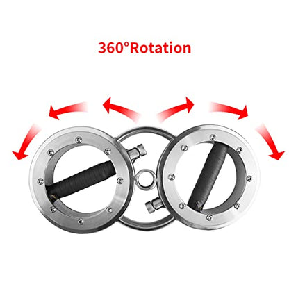 FIITY 18 Pounds Resistance Adjustable Rotator Machine for Upper Body Strength Training, 360 Degree Rotating Grips, Multifunctional Spinning Burn Machine for Forearm Trainer, Boxing, Workouts (Black & Sliver)