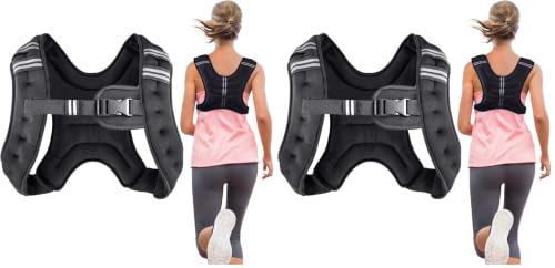 Henkelion Weighted Vest Weight Vest for Men Women Kids Weights Included, Body Weight Vests Adjustable for Running, Training Workout, Jogging, Walking - color: Black, size: 6 lbs (Pack of 2)