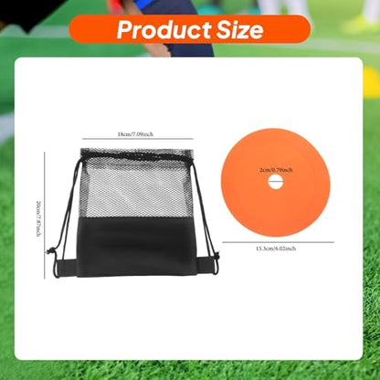 10Pcs Rubber Flat Cones 6 Inch Floor Dots Sports Training Markers for Soccer Agility Basketball Football Drills