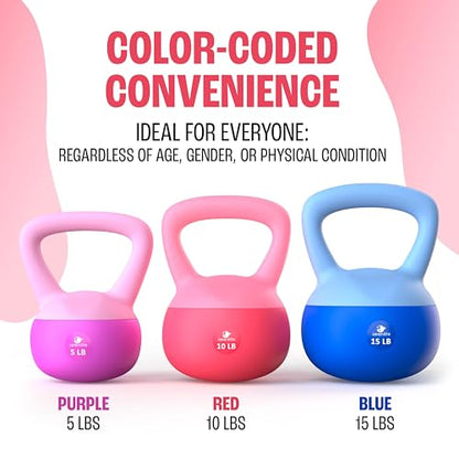 Soft Kettlebells, Serenilite Kettlebell Sets, Kettle Bell Sets for Women & Men, Safe Strength Training Kettlebells, Kettlebell Weights for Home Workouts & More.