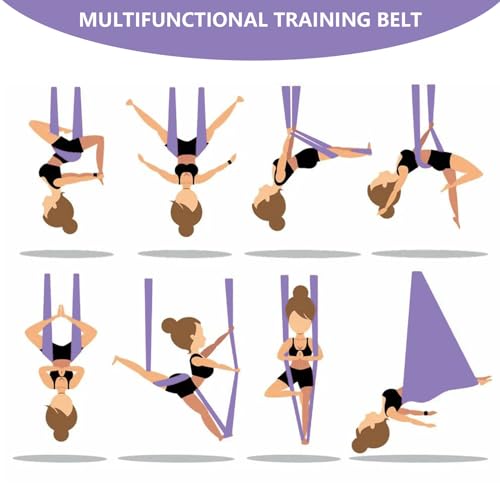Yoga Stretching Strap, Adjustable Height Leg Stretch Strap Waist Back Stretch Band Aerial Yoga Anti-gravity Inversion Exercises Door Flexibility Tensile Trainer for Rehab Pilates Dance Splits