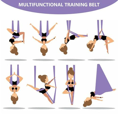Yoga Stretching Strap, Adjustable Height Leg Stretch Strap Waist Back Stretch Band Aerial Yoga Anti-gravity Inversion Exercises Door Flexibility Tensile Trainer for Rehab Pilates Dance Splits