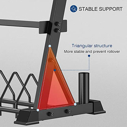 ULTRA FUEGO Dumbbell Rack 3-Tier Weight Plate Rack Storage Stand for Dumbbell/Kettlebell/Weight Plate and Curl Bar