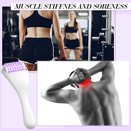 2 Pcs Muscle Roller Gift Fascia Stick Cellulite Face Muscle Body Massage Roller Massage Tool for Relief Neck Arm Back Leg Body Deep Release(Purple,Silicone) - color: Purple, style: Silicone