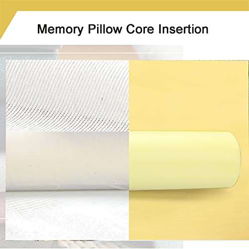 Cylinder Round Memory Foam Support Pillows Cervical Neck Roll Pillow with Pillowcase Soft, Comfortable and Breathable for Sleeping, Chair, Car, Sofa，Travel Light coffee-24X6