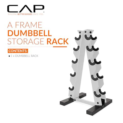 Cap Dumbbell Rack for Home Gym, Space-Saving Free Weight Rack, Compact Weight Storage Rack for Hex Dumbbells, 3-Tier & 5-Tier Options, 80-200lb Capacity - color: White