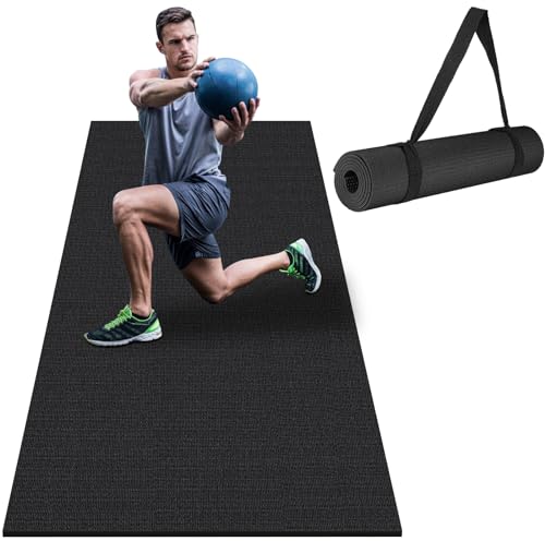 Large Exercise Mat 8'x5'|12'x6'|6'x4'|6'x2' Workout Mat for Home Gym Mats Exercise Heavy Duty Gym Flooring Fitness Mat Large Yoga Mat Cardio Mat for Weightlifting, Jump Rope, MMA, Shoe-Friendly