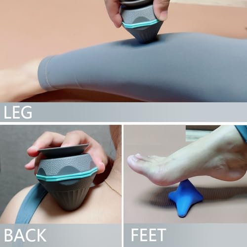 2pcs Trigger Point Ball, Manual Massager Ball with Suction Cup for Deep Tissue Myofascial Release Physical Therapy Foot Plantar Fasciitis Pain Relief Muscle Knot Psoas Hip Flexor Iliacus Release