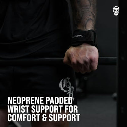 Gymreapers Weight Lifting Grips (Pair) for Heavy Powerlifting, Deadlifts, Rows, Pull Ups, with Neoprene Padded Wrist Wraps Support and Strong Rubber Gloves or Straps for Bodybuilding