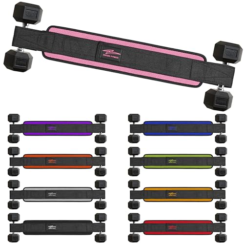 Hip Thrust Belt - Heavy duty, Comfortable, Adjustable Glute Trainer with Anti-Slip Pads. Ideal for Home Workouts with Dumbbells, Kettlebells, Plates. Extra Padding for Gym and Home Fitness hold up to 600 lbs - Baby Pink