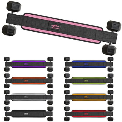 Hip Thrust Belt - Heavy duty, Comfortable, Adjustable Glute Trainer with Anti-Slip Pads. Ideal for Home Workouts with Dumbbells, Kettlebells, Plates. Extra Padding for Gym and Home Fitness hold up to 600 lbs - Baby Pink