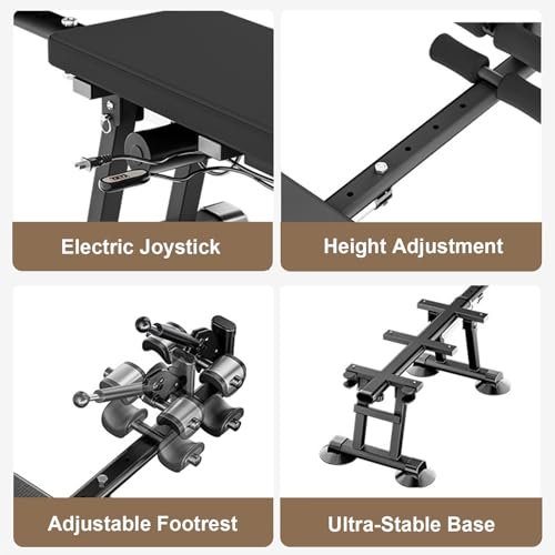 Full Body Electric Traction Bed Table, Massage Cervical & Lumber Back Stretcher Decompression Table for Tension Relief, Back Decompression Machine- Adjustable Stretch Length from 55 to 74 in (Black)
