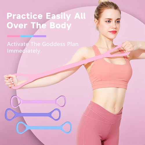 2026 Upgrade Figure 8 Resistance Band with Handles, Elastic Bands for Working Out,Arm,Back,Shoulder Training Elastic Ropes,Exercise Equipment for Yoga, Pilates,Physical Therapy Stretching (3 Pcs)