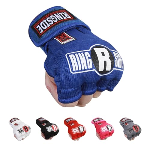 Ringside Gel Shock Quick Wraps, Impact-Absorbing Hand Wraps with Secure Support, Ideal for Boxing, MMA, Muay Thai, and Martial Arts, Inner Boxing Gloves for Men and Women - color: Blue, size: Large/Xlarge