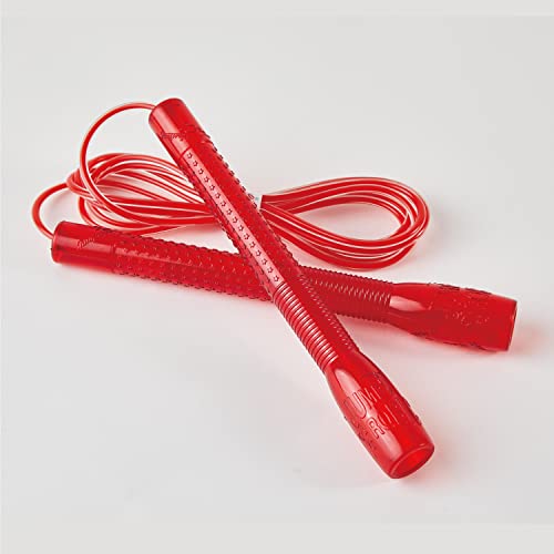 Skipping Jump Rope for Fitness Workout - Light Weight, Adjustable, Tangle Free, Excellent line control for Cardio Boxing, CrossFit, Training Exercise All Ages and Gender ( Special Luxury, KA-220, Made in Korea) - color: Pop Star Red