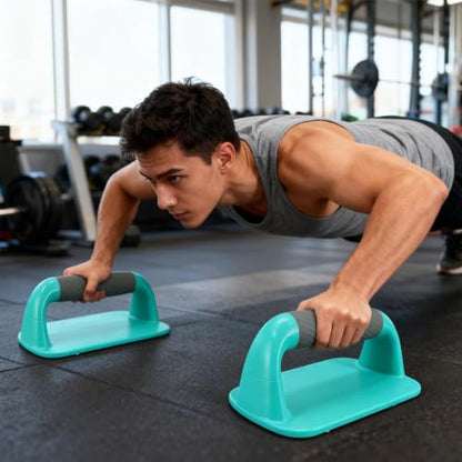 Floor Push Up Handles, with Ergonomic Non-Slip Grip, Blue, Home Workout Equipment, Fitness Push Up Tool, Multi-Functional Design, for Gym, Pilates, Yoga, Boxing