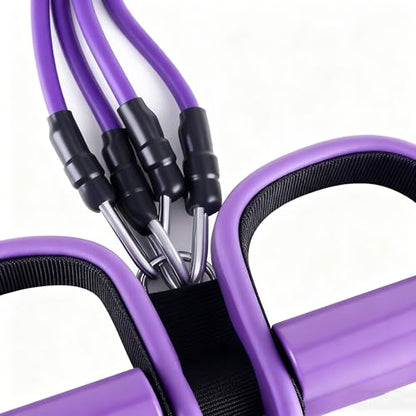 Upgrade 4-Tube Pedal Ankle Puller Resistance Bands with Two Extra Handles,Pedal Puller Resistance Band with Handle for Home Gym,Yoga & Pilates,Ideal to Tone Arms,Abs,Waist Unisex
